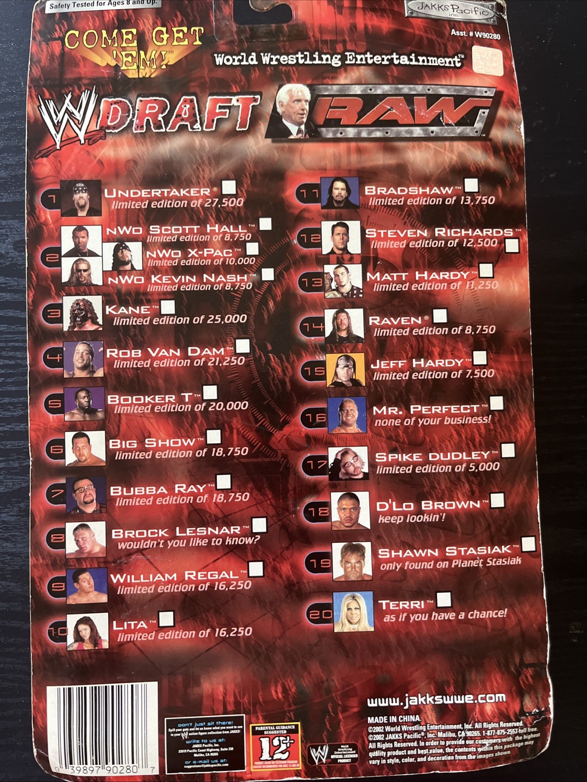 WWE Draft RAW Bradshaw Limited Edition Wrestling Action Figure 2002 JAKKS New