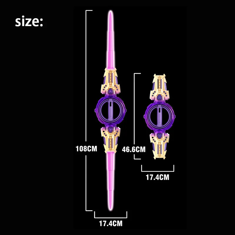 dual Lightsaber Glowing Laser Rotating Sword Rotate Sword Multi-Color Flash LED