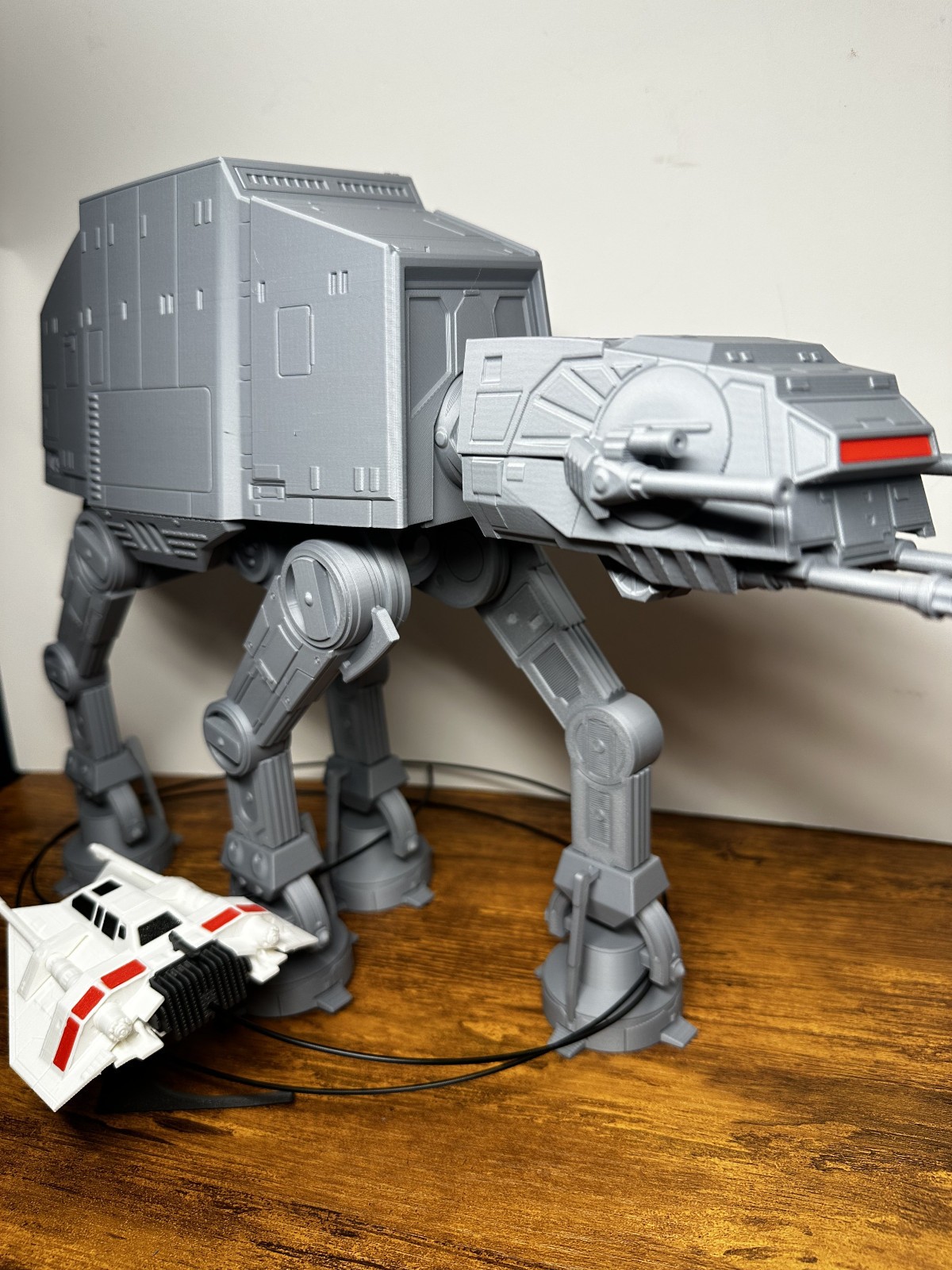 BUNDLE: Star Wars AT-AT Walker Model with Rebel Snowspeeder and tow cable!