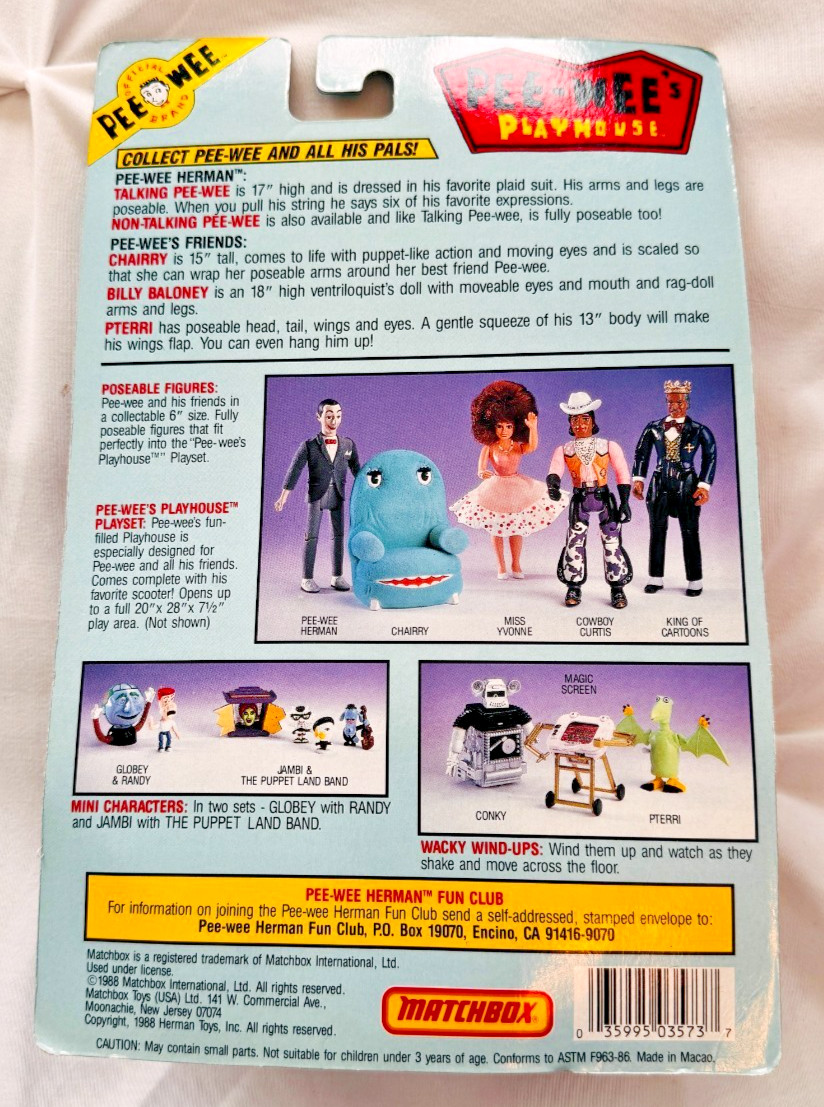 Magic Screen Figure Matchbox 1988 Pee Wee Herman Pee Wee&rsquo;s Playhouse Vintage NEW