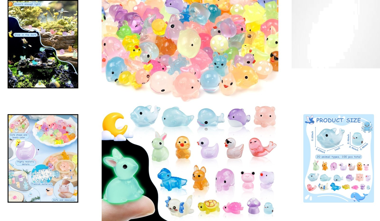 Versatile 100-Piece Mini Resin Animals Collection – Perfect for Crafts & Play