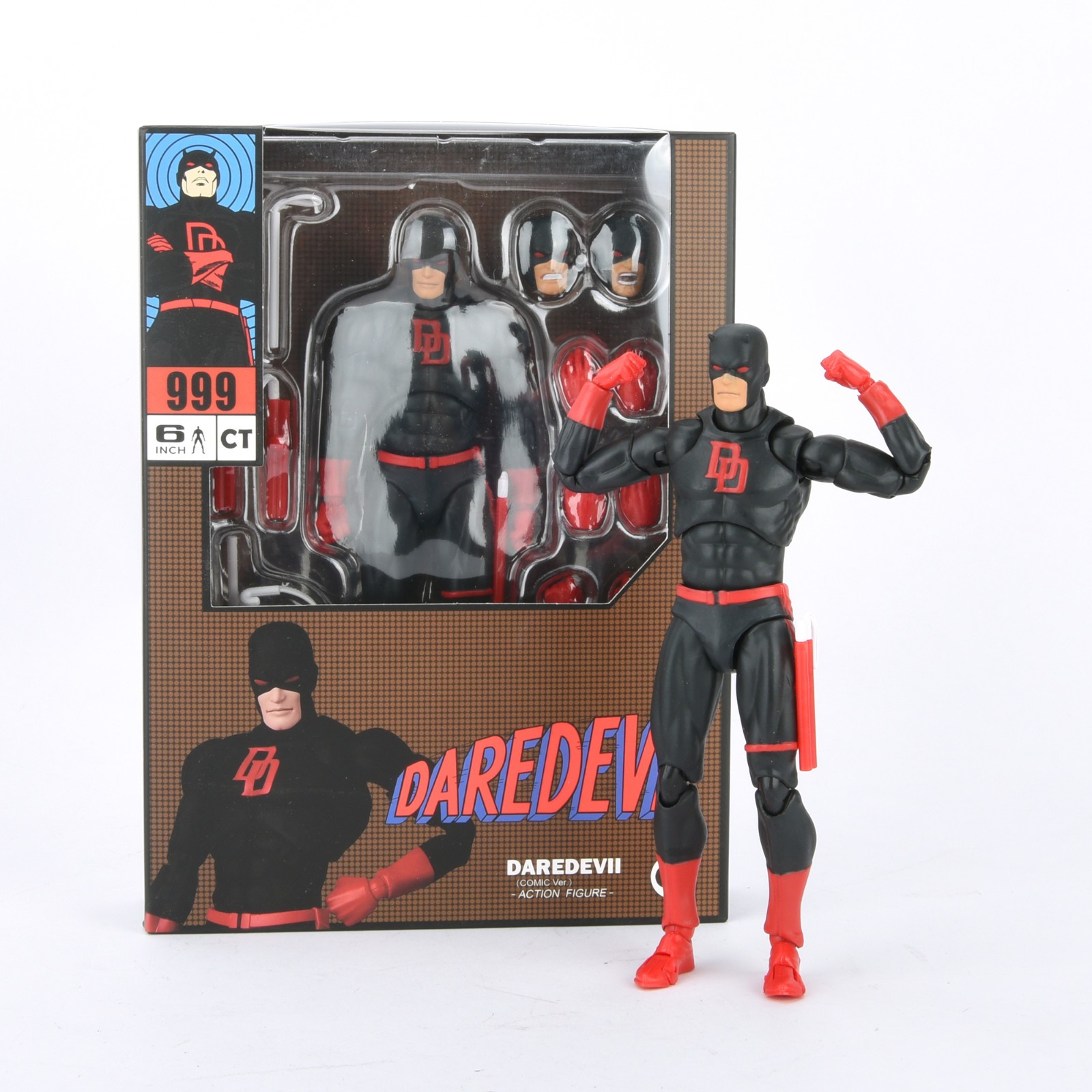 Daredevil Comic Black Version w/Accessory 6&Prime; Action Figure CT Toys #999 New Box