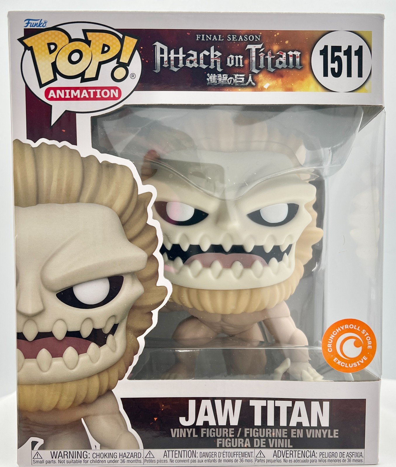 FunkoPop! Attack on Titan Jaw Titan #1511Crunchyroll Exclusive 6&Prime; Super Size/NEW