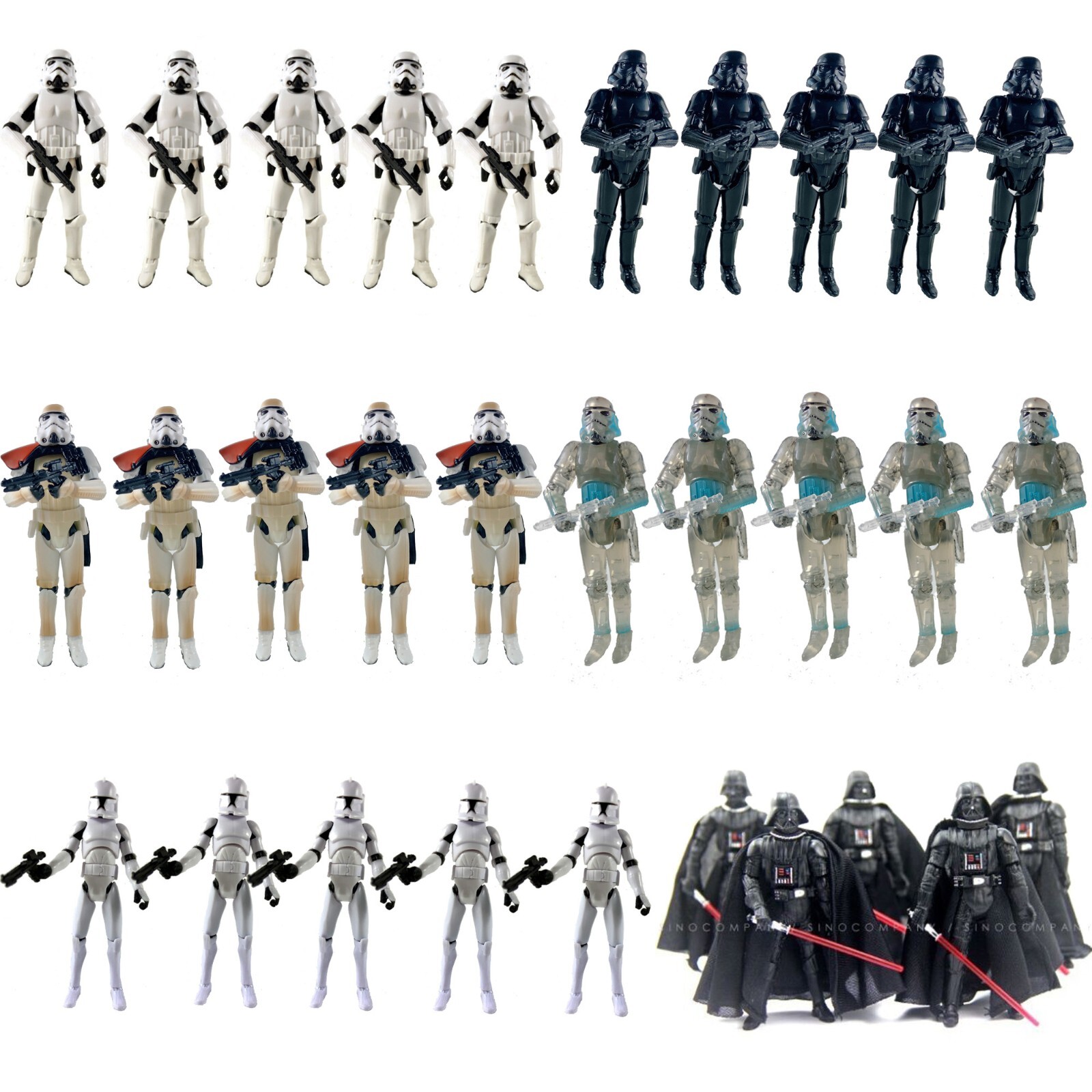 Lot 5-10 Star Wars 3.75&Prime; Stormtroopers Sandtrooper OTC Clone Trooper Vader