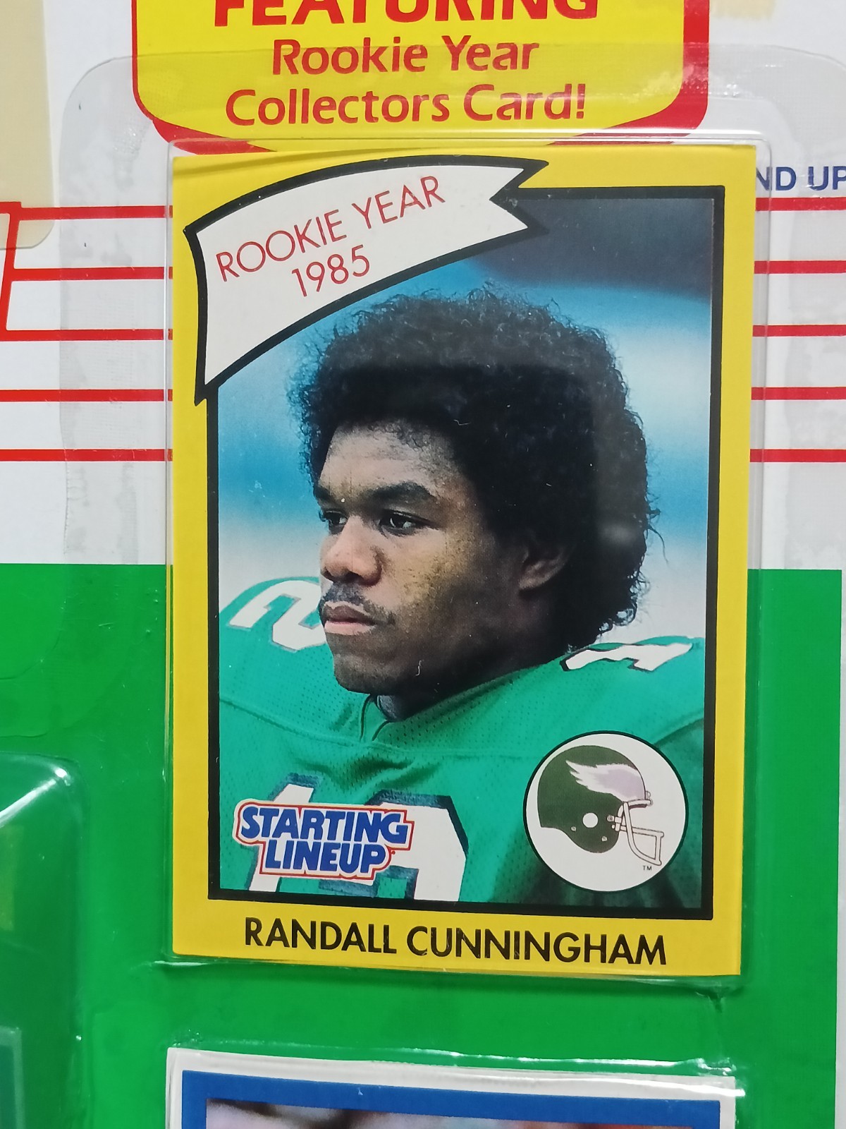 🏈1990 Kenner Starting Lineup NFL RANDALL CUNNINGHAM Philly Eagles Figure+Cards