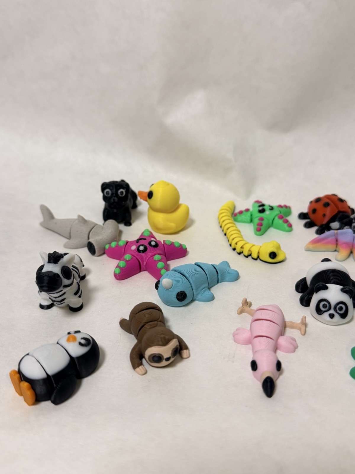 Mini 3D Printed Animals 1&Prime; Figures Set of 20 | Random Safari Sea Zoo Toy Collect
