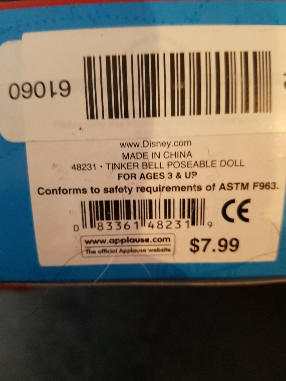 Applause Disney Classic Tinker Bell Doll in Box Peter Pan Story