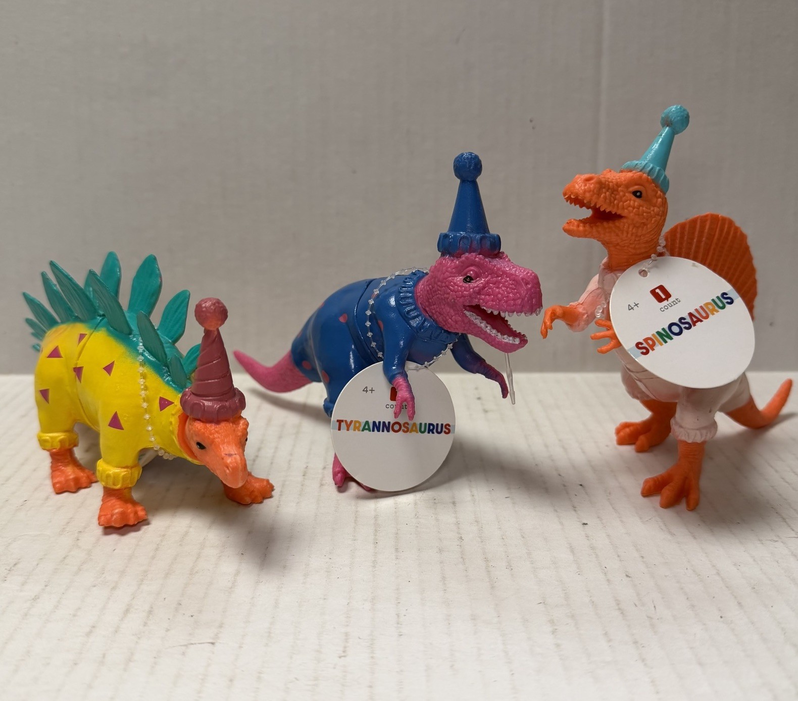 Ankyo Party Animals Dinosaurs NWT T Rex, Stegosaurus, Spinosourus, NEW HTF