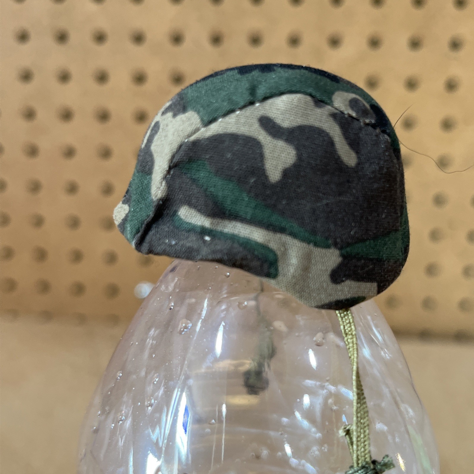 G.I. Joe Green Cloth Camo Helmet with Straps 1:6 Scale