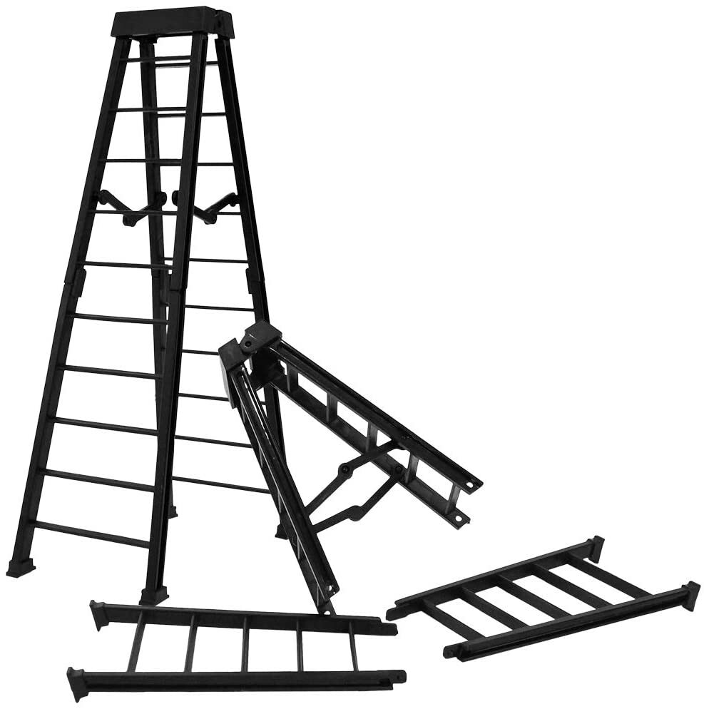 Set of 2 Large 10 Inch Breakable Black Ladders for WWE & AEW Wrestling Figures