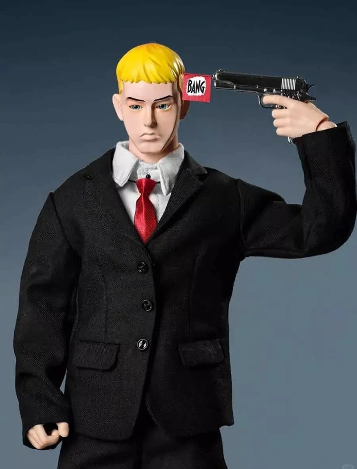 New Eminem 1/6 Action Figure, Black Suit Slim Shady Rap God fit with Red Tie
