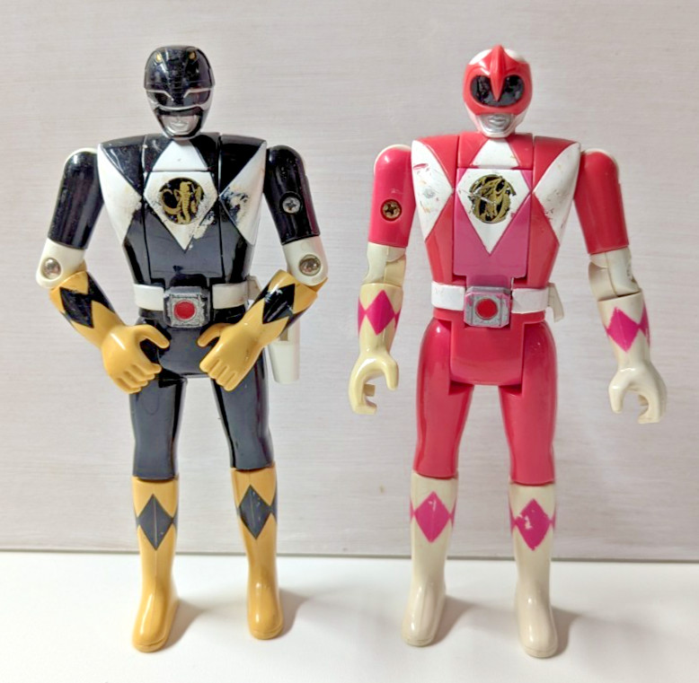 Power Ranger Bandai Flip Head 1993 Pink and Black Rangers – GDJ-P-886