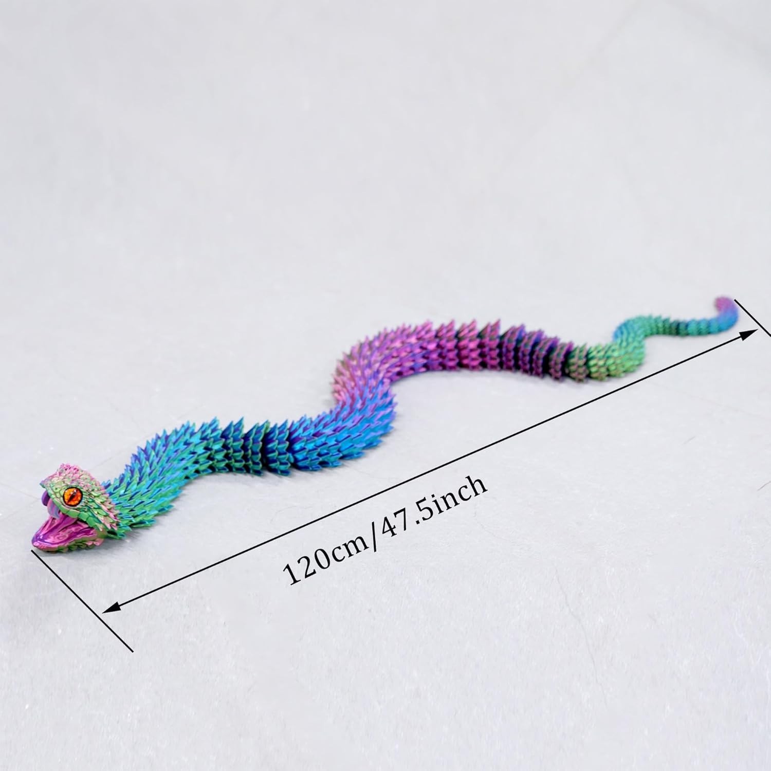 47.5inch 3D Printed Snake Model,Articulated Animals figure,Toys Home Decor