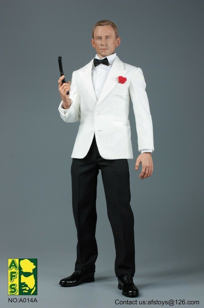 AFS A014A 1/6 Agent James Bond 007 Clothes White Suit Fit 12&Prime; Figure Body