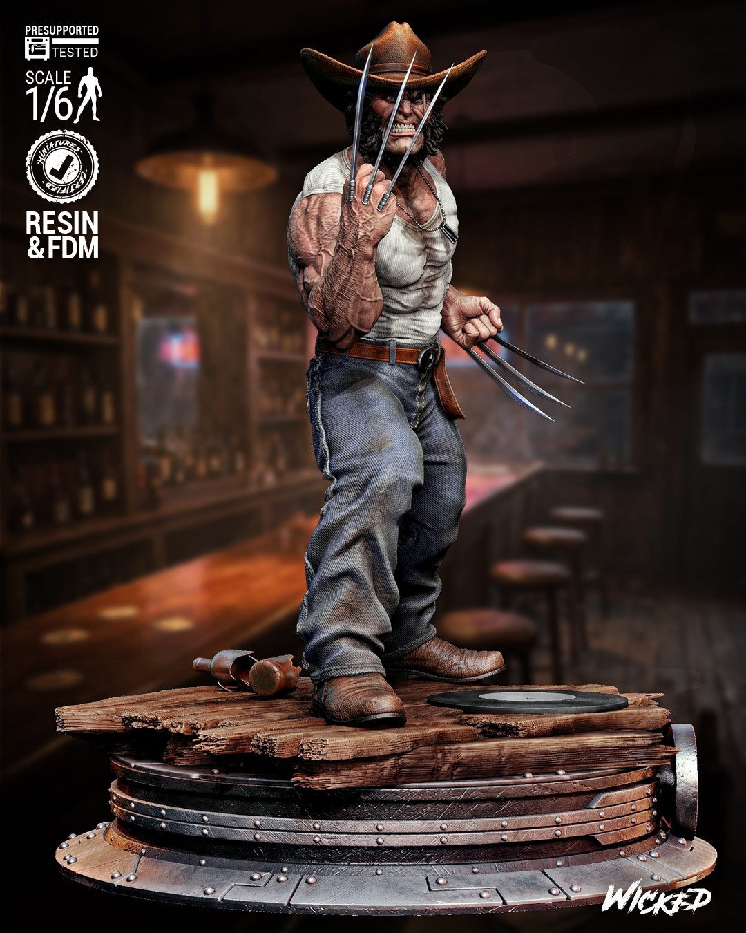 3D Printed Fan Art Logan Sculpture by Wicked3d