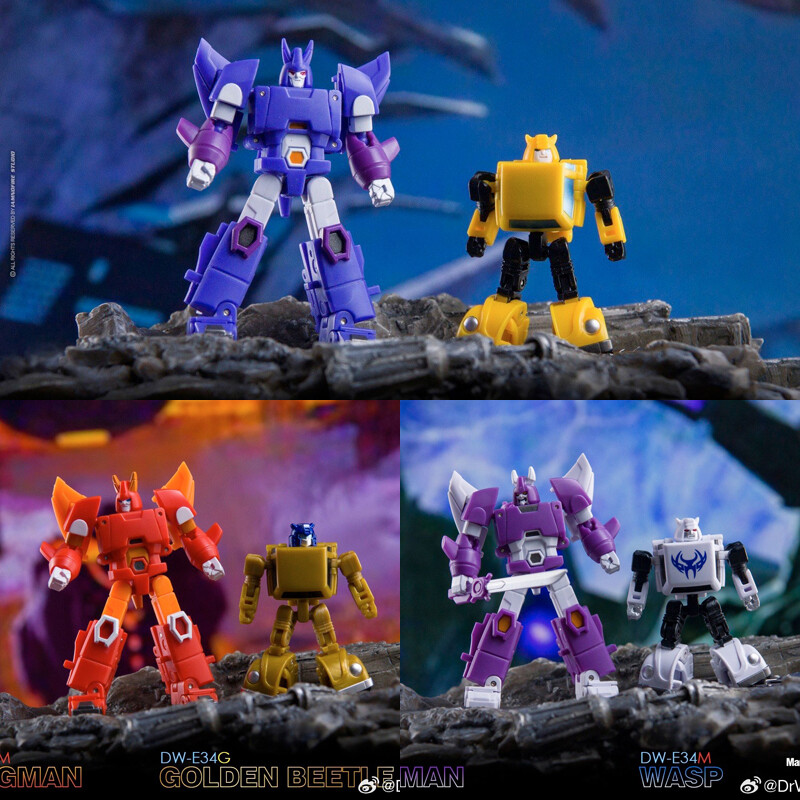 DR.WU DW-E35&DW-E34 Wingman Wasp GOLDEN BEETLE Action Figure Mini 4.5-6cm Robot