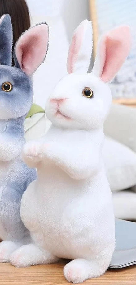 White Bunny Rabbit Plush Toy 8&Prime; Stuffed Animal Toddler Doll Gift for Kids