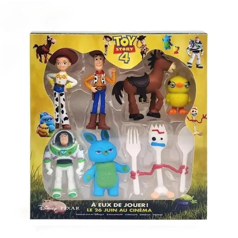 7Pcs Toy Story 4 Action Figures Set Woody Buzz Jessie Forky Model Doll – no box