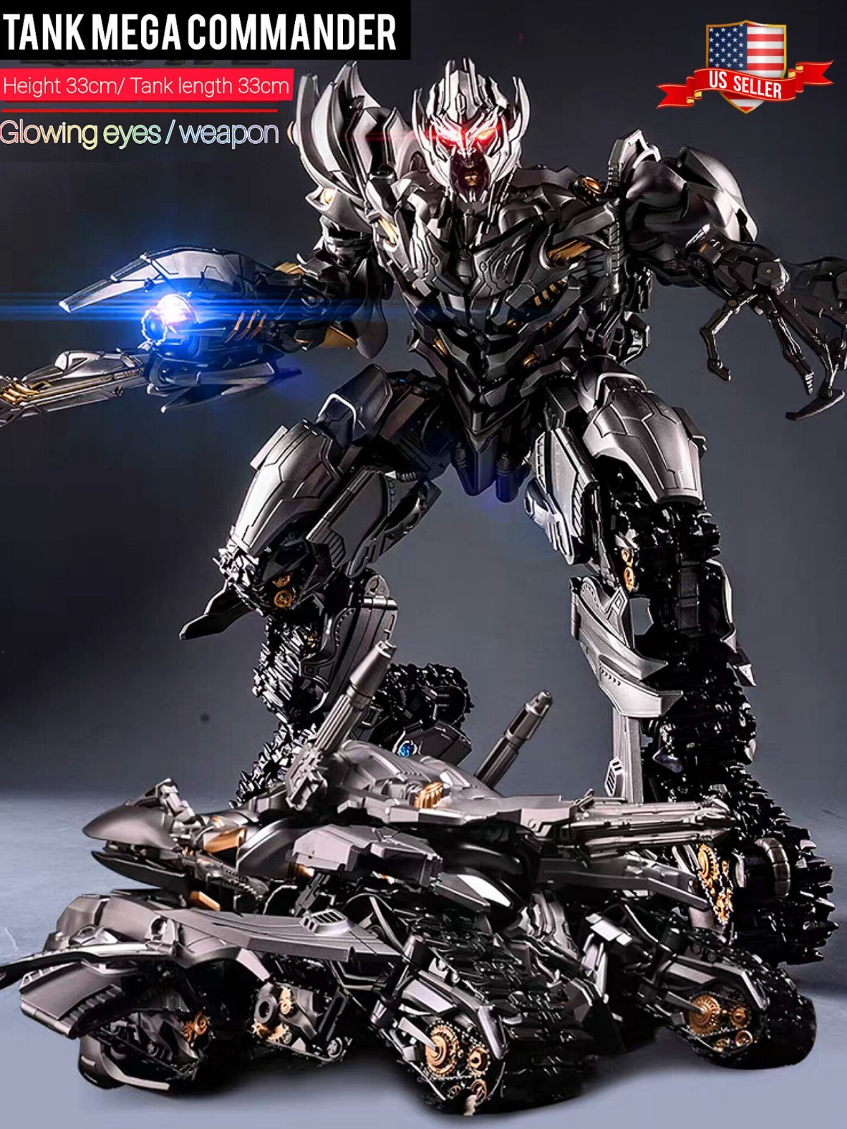 US SHIP_LS06 Transformers Figure/Black Mamba Transformation Tank Mega Commander