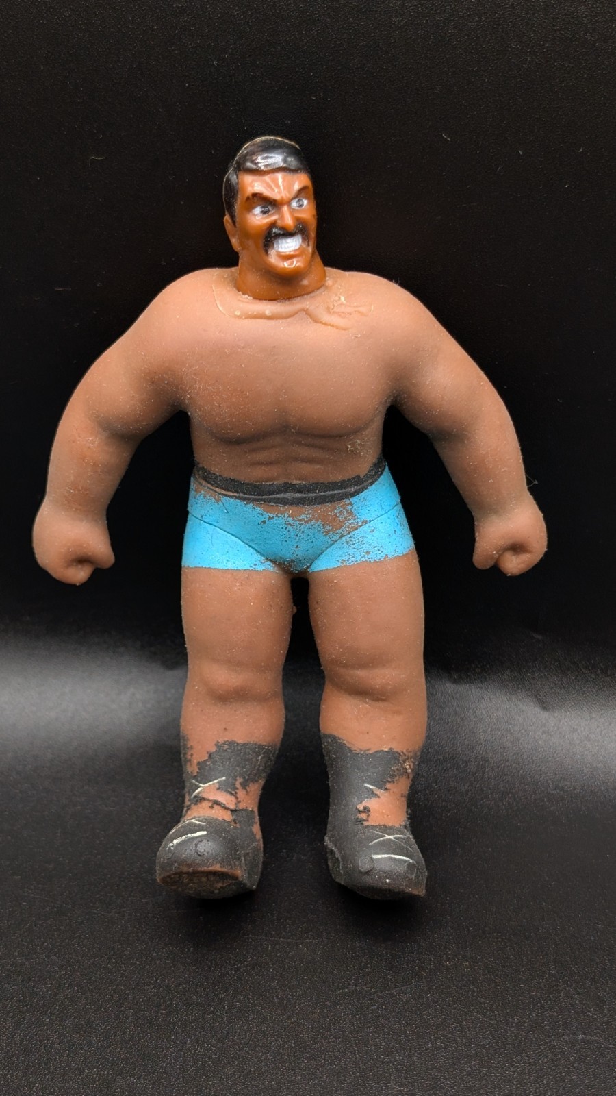 Ja-Ru Jaru Stretchy Blue Trunks Wrestler Wrestling Toy Figure WWE WWF