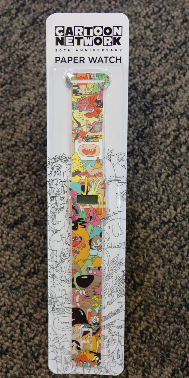 RARE! New Cartoon Network 20th Anniversary Paper Watch Promo Item ~ SEALED ~