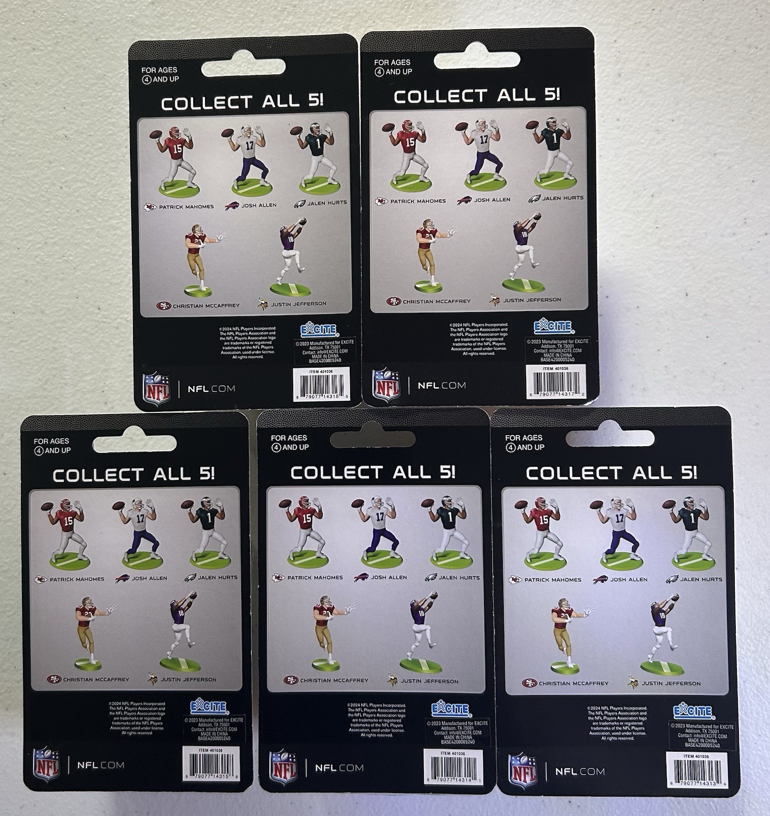 NFL Collectible Mini Figures 2.5” Complete Set Of 5 Licensed NEW 🏈