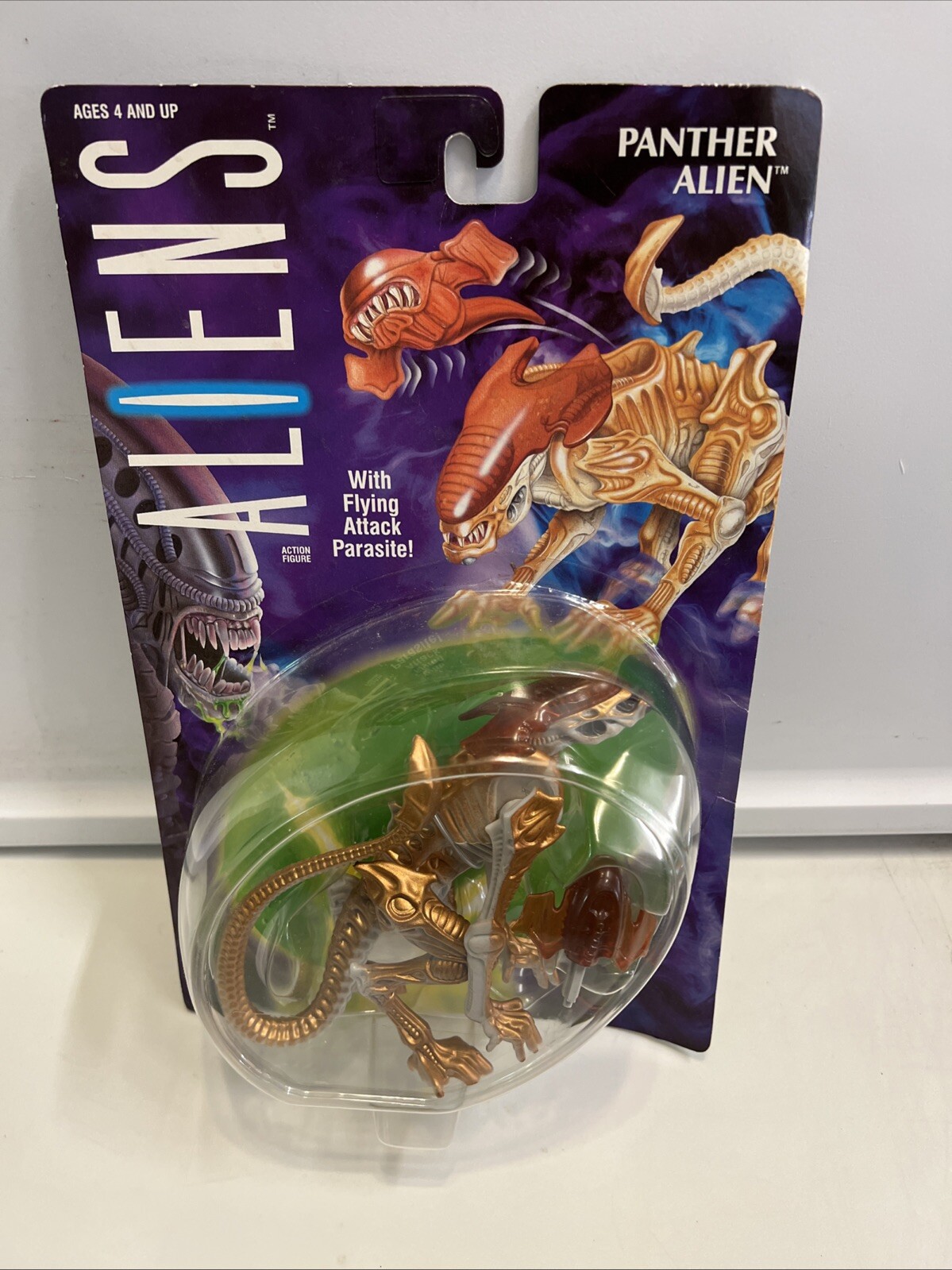 PANTHER ALIEN with Flying Attack Parasite Action Figure 1993 Kenner Aliens MOC