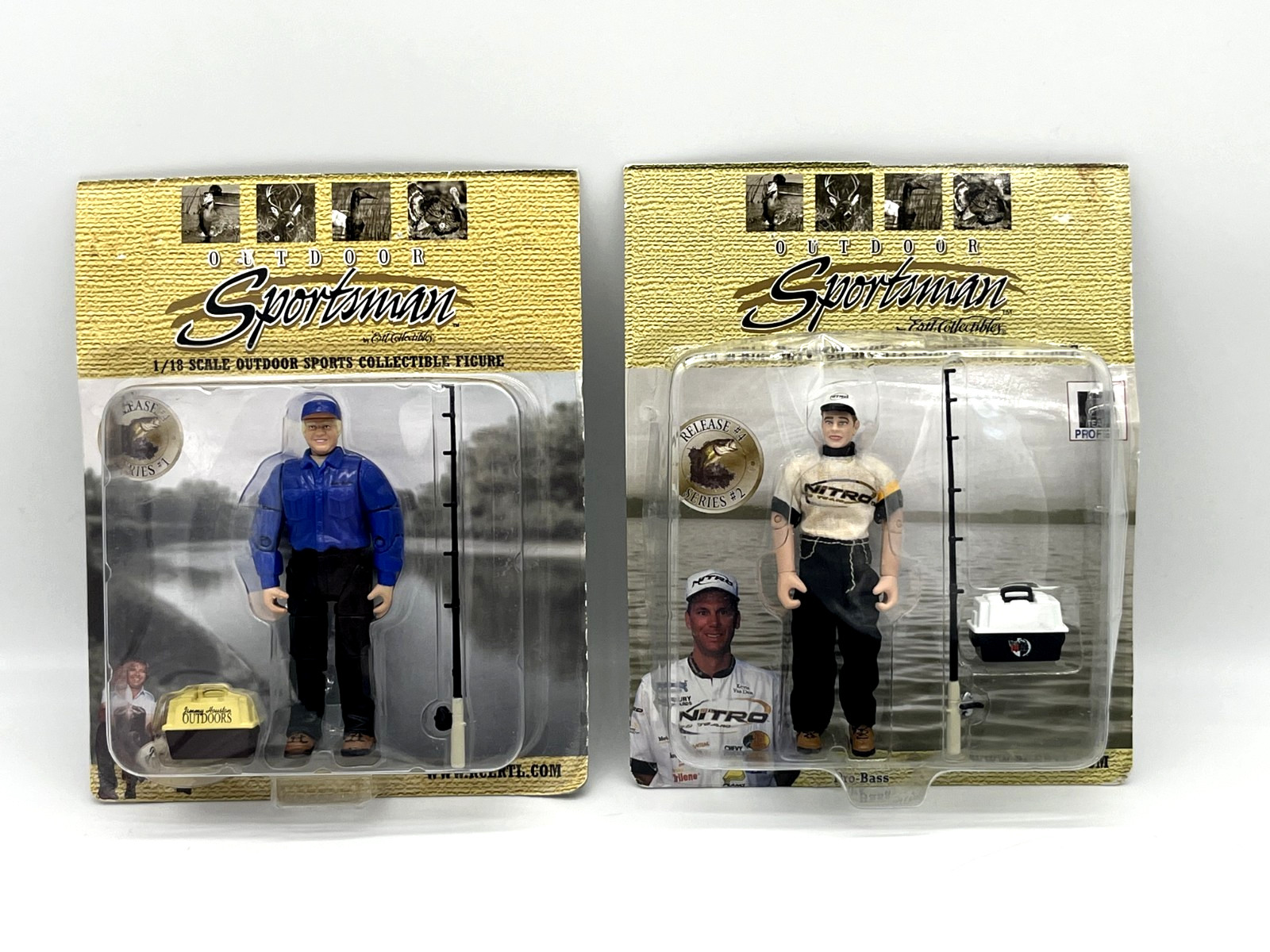 Jimmy Houston Kevin Vandam Outdoor Sportsman Figures Ertl Fisherman 1/18 SEALED