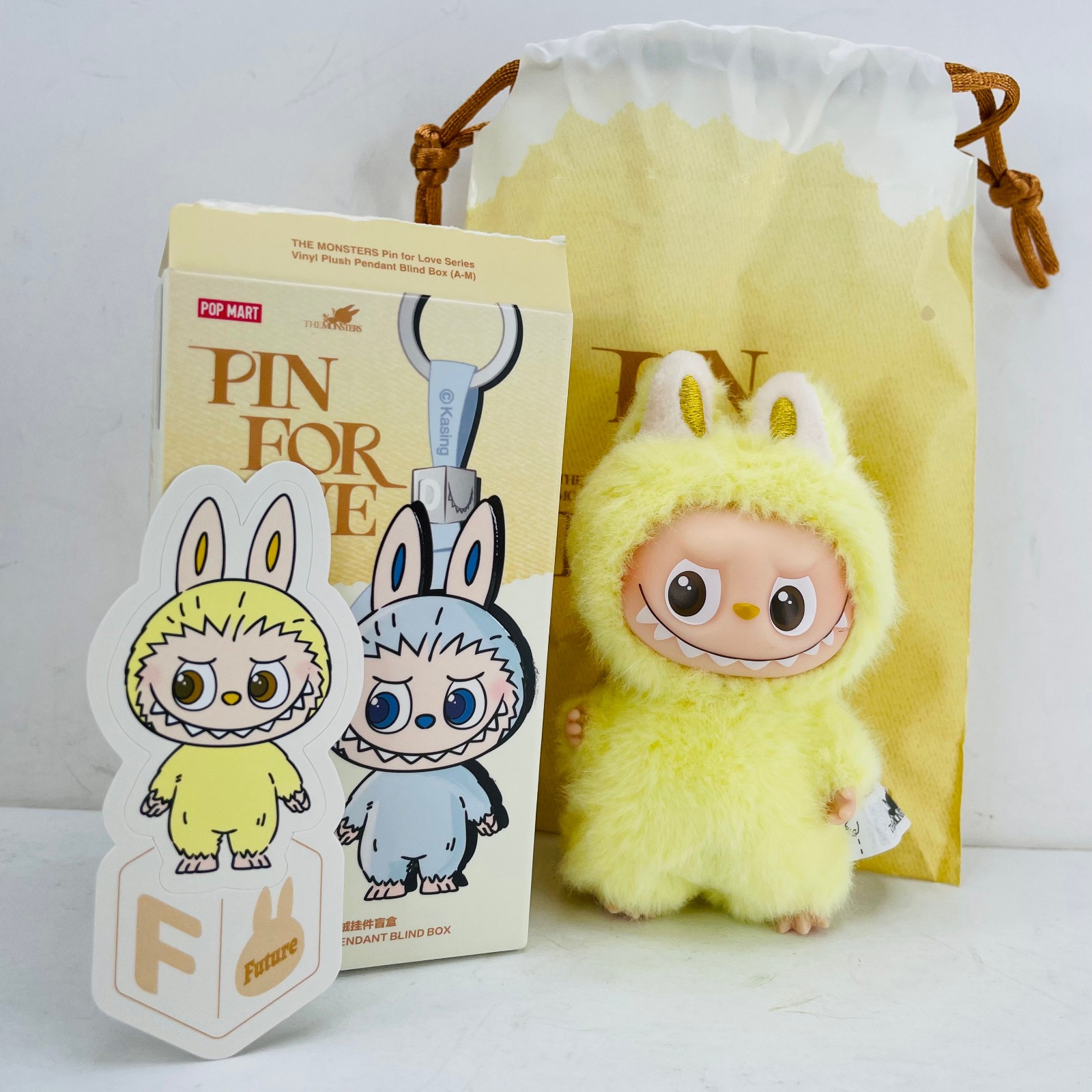 POP MART Labubu The Monsters Pin For Love Series Mini Vinyl Plush Doll Pendant F
