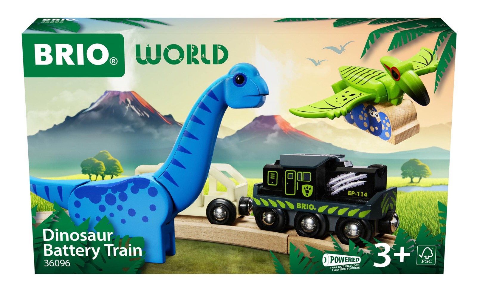 World – 36096 Dinosaur Battery Train | Toy Train for Aged 3 Years Up