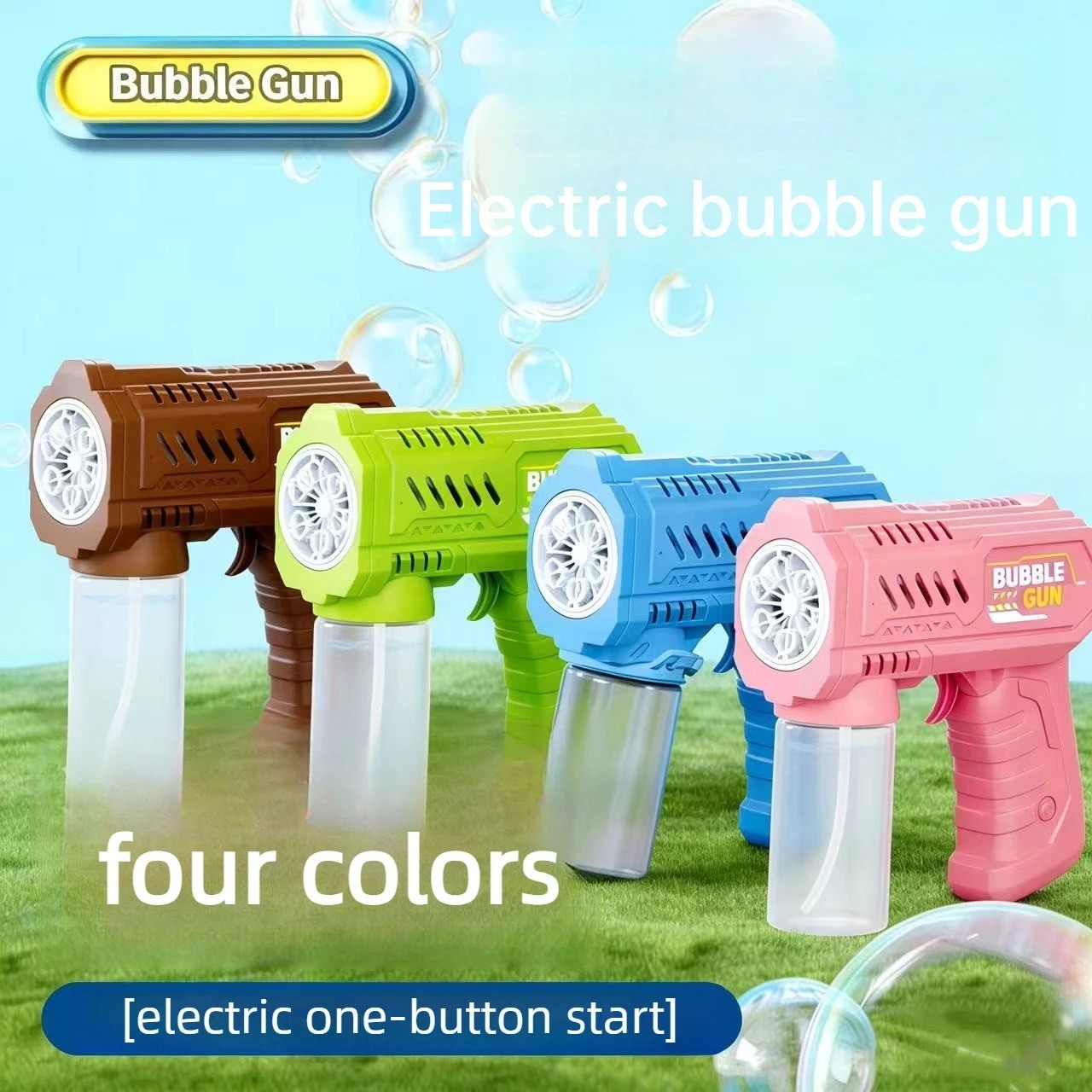 6 Hole Electric Bubble Gun Automatic Bubble Blower with LED Light