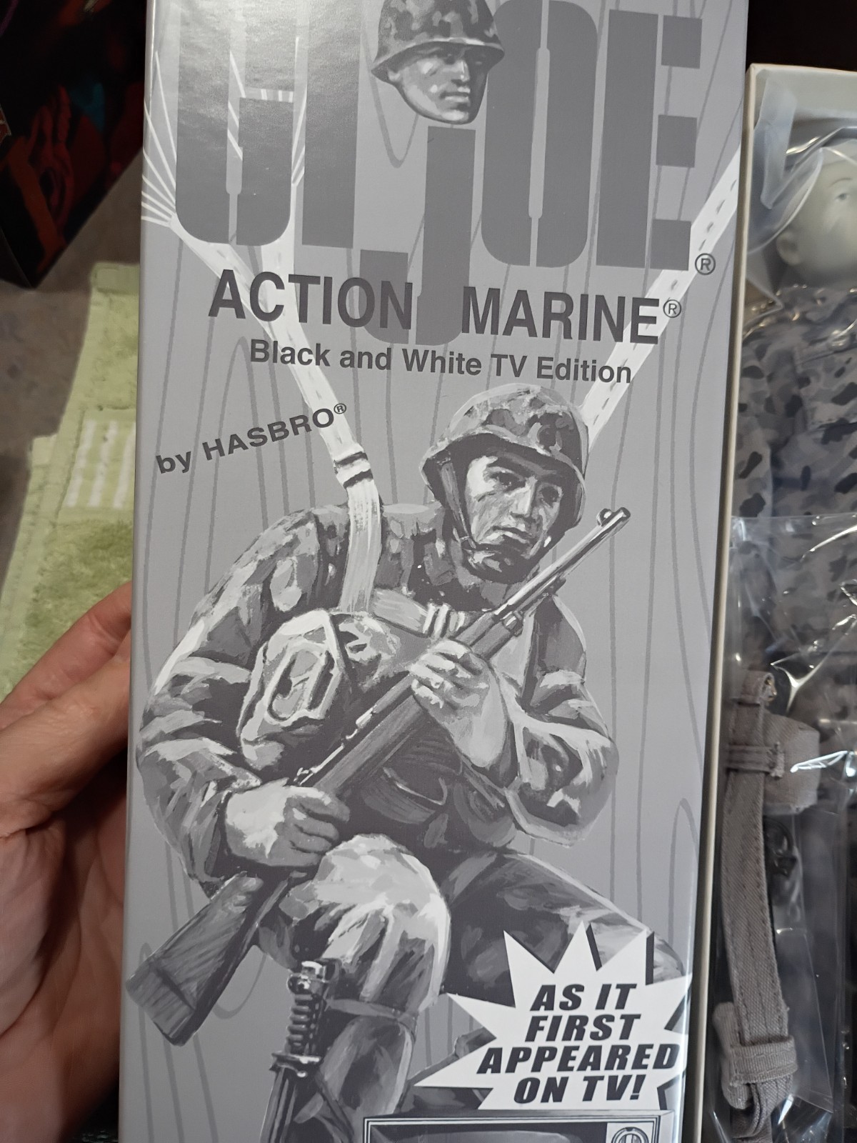 GI Joe 12&Prime; Action Marine Black & White TV Edition 2018 figure in box