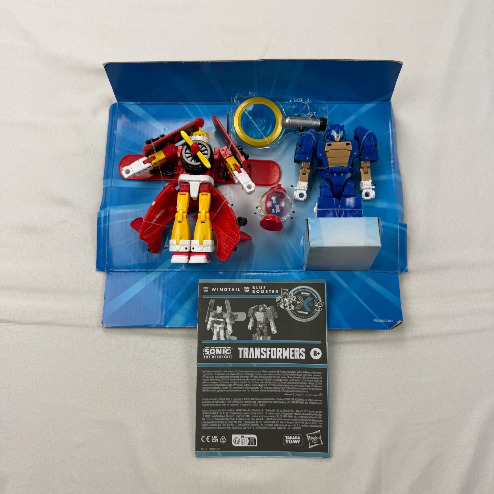 Transformers Sonic the Hedgehog Wingtail Blue Booster Figures OS Multicolor New