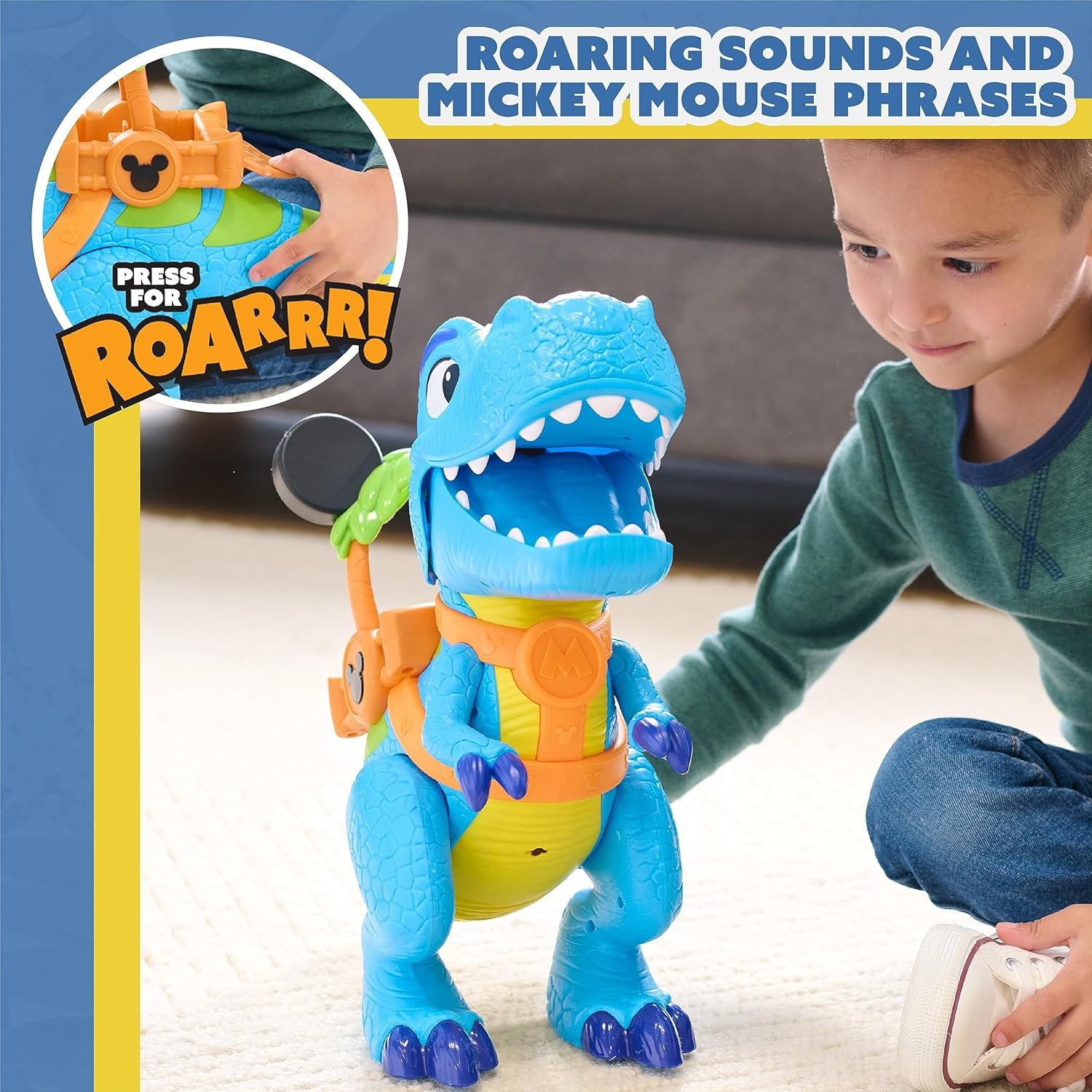 Disney Junior Mickey Mouse Funhouse Roarin&rsquo; Safari Dino, 4-piece Figures and…
