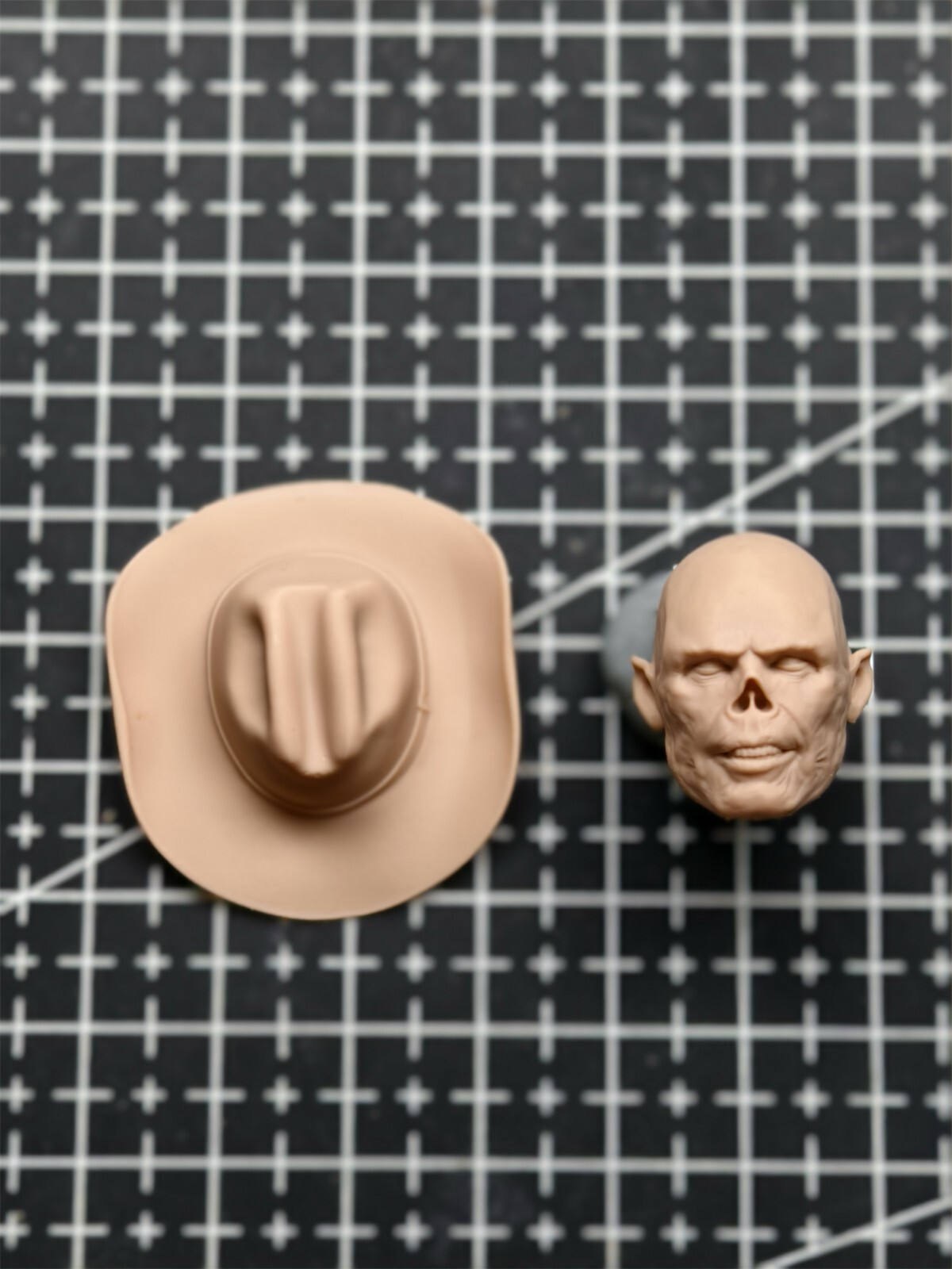 1/12 1/6 1/4 Unpainted Walton Goggins Head Sculpt Scar Face Model Toys With Hat
