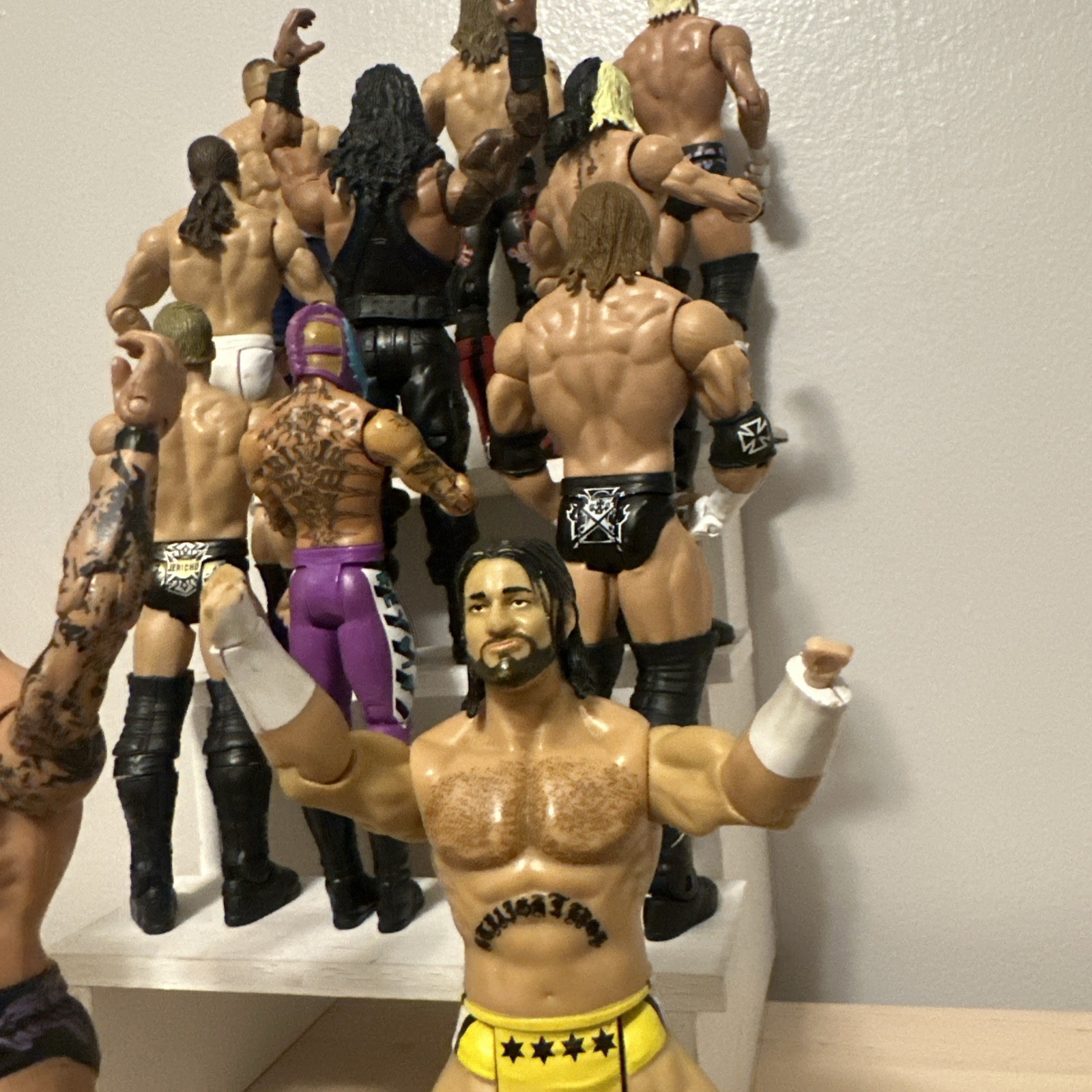 WWE MATTEL Basic Roman Reigns Edge John Cena CM Punk Rey Mysterio Lot Of 12