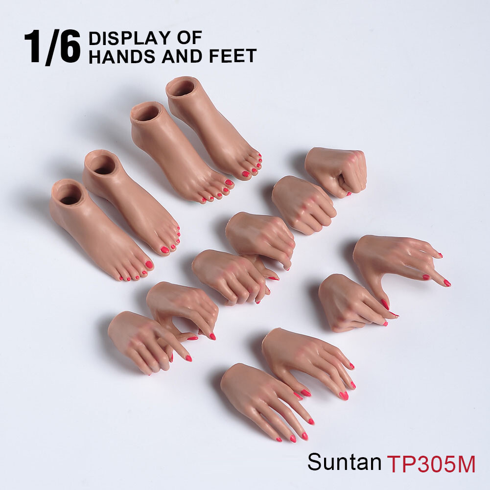 1/6 Female Suntan Makeup Hand and Foot Type prop Accessories Fit 12 » Figure Toy