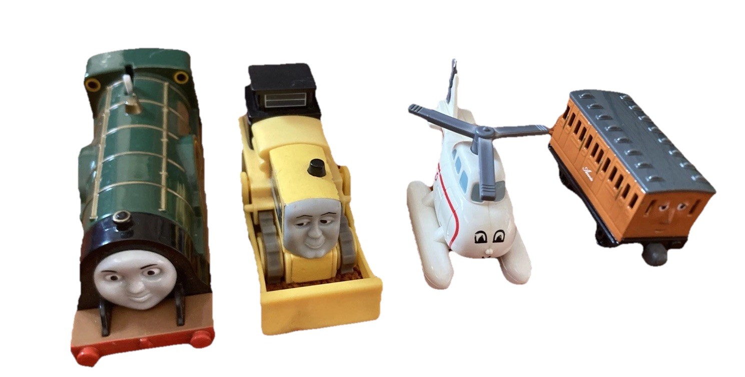 *Thomas* The Train—4 Pieces Transportation Vehicles—Emily, Byron, Harold, Annie