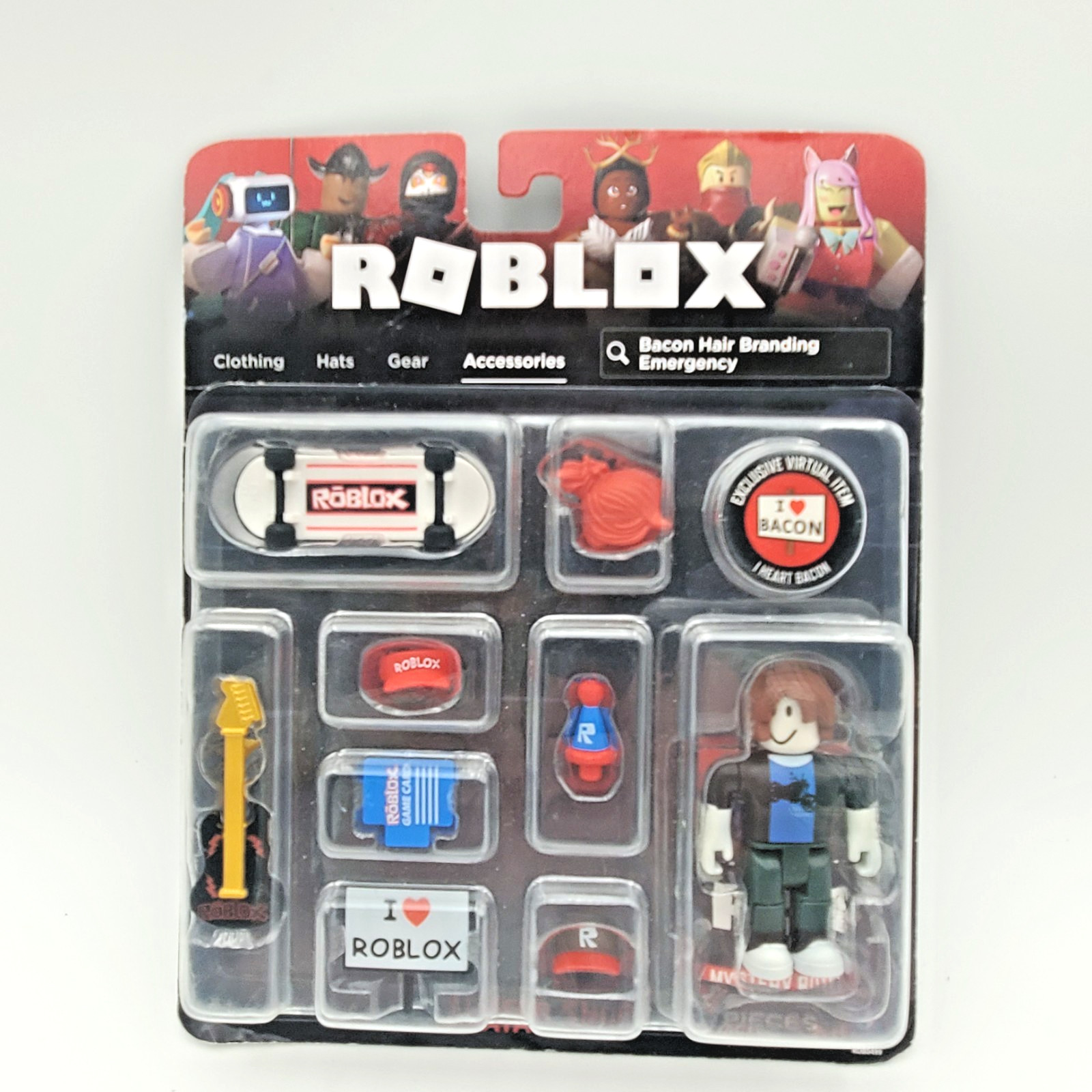 ROBL0X Avatar Shop Bacon Hair Emergency Toy Set Figure w/ Code New Sealed
