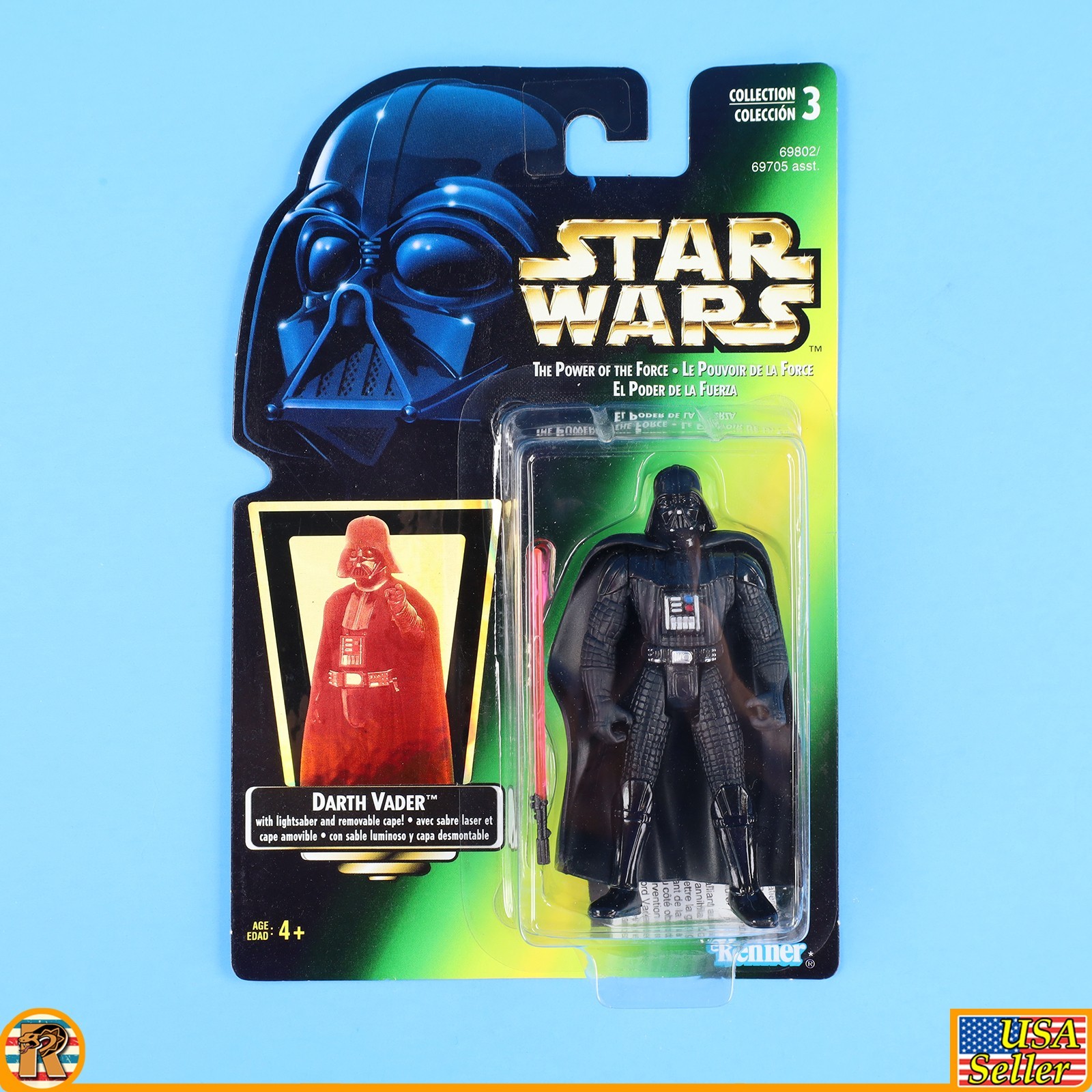 Star Wars – Darth Vader (Canada Tri Lingual) – POTF Green – MOC – [F-PTFG-26]