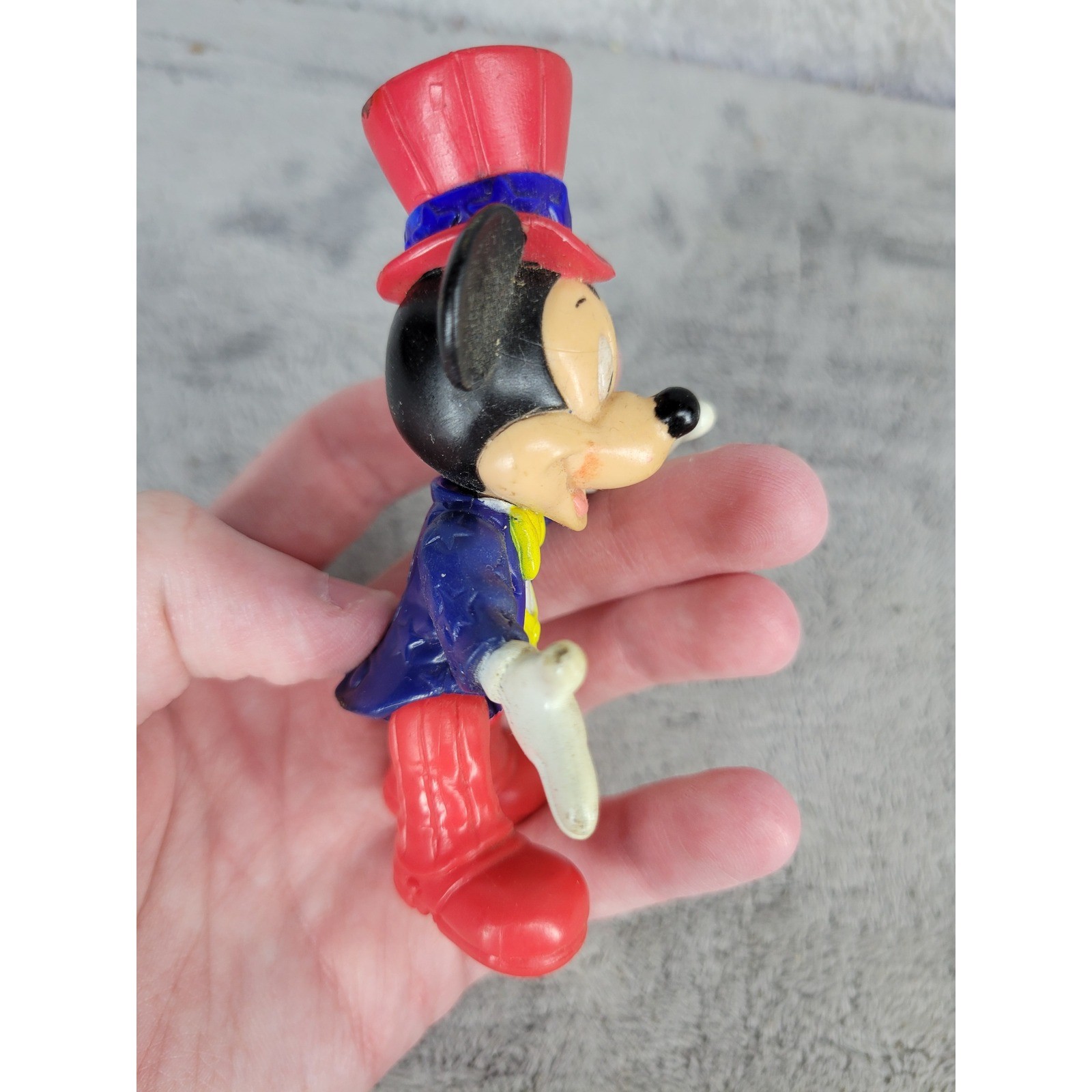 Vintage Disney Mickey Mouse Figure Top Hat Circus Performer Toy Collectible