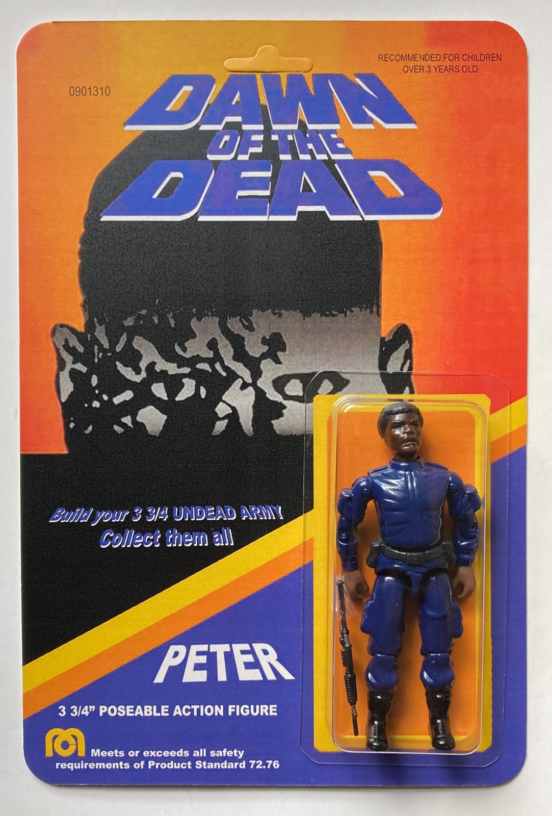 Custom made Dawn of the Dead 3 3/4 Peter Vintage Style Horror Action Figure