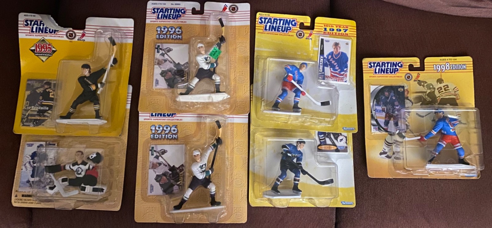 Lot of 7 1995-98 Starting Lineup NHL Hockey toys new in box Gretzky Bondra