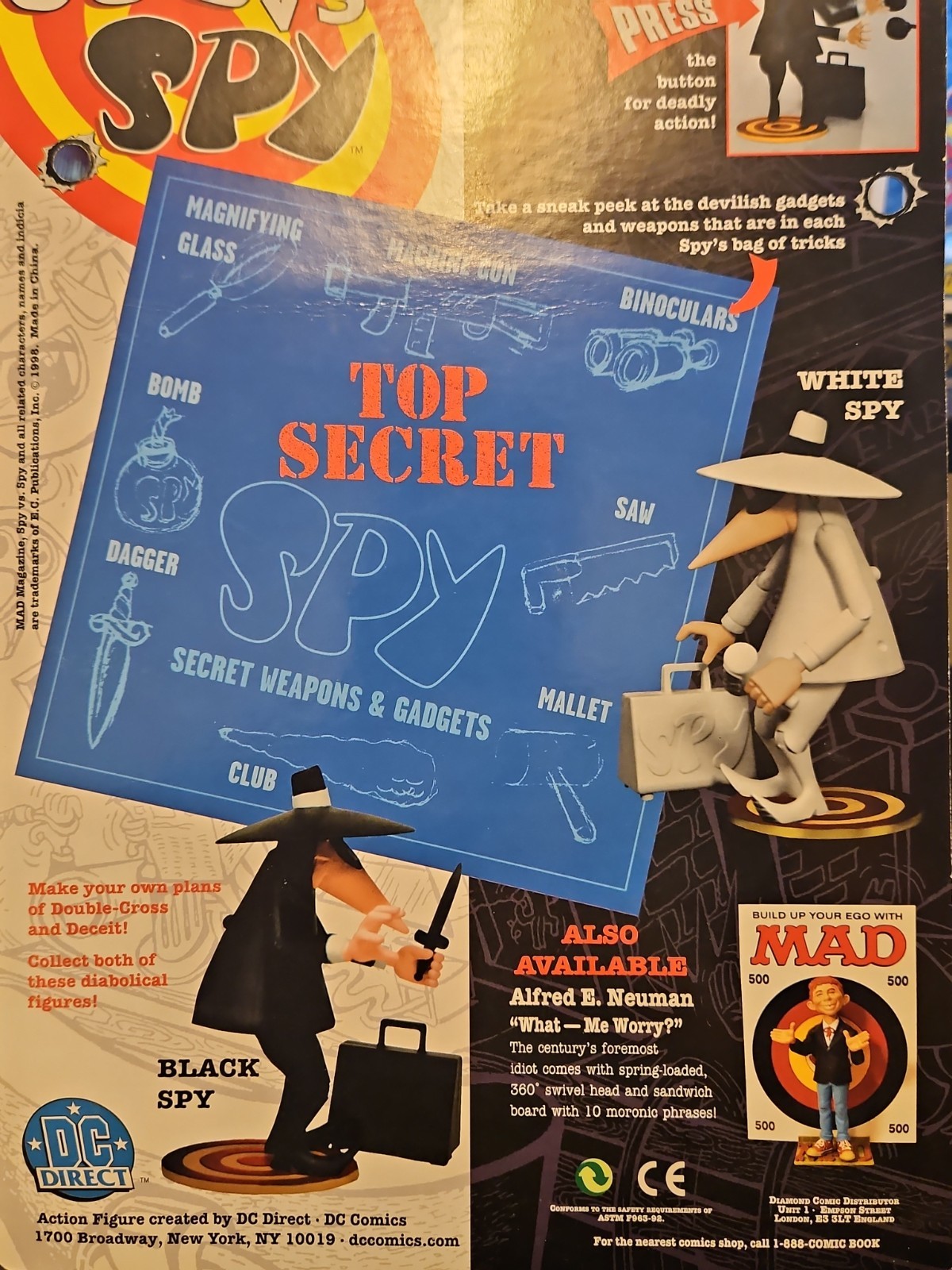 DC DIRECT SPY VS SPY SILVER VARIANT MAD MAGAZINE ACTION FIGURE RARE NEW IN BOX