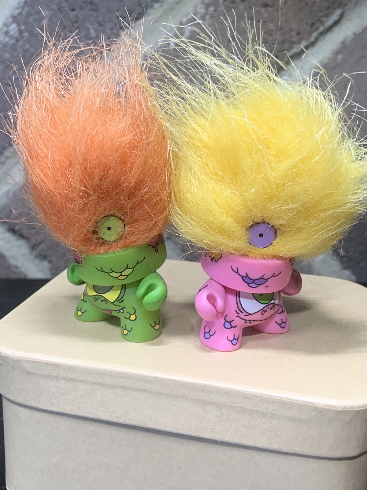 Y2K Kid Robot Fatcap Series 3 MCA Orange/Yellow Troll 2 Piece Vinyl Lot NIB