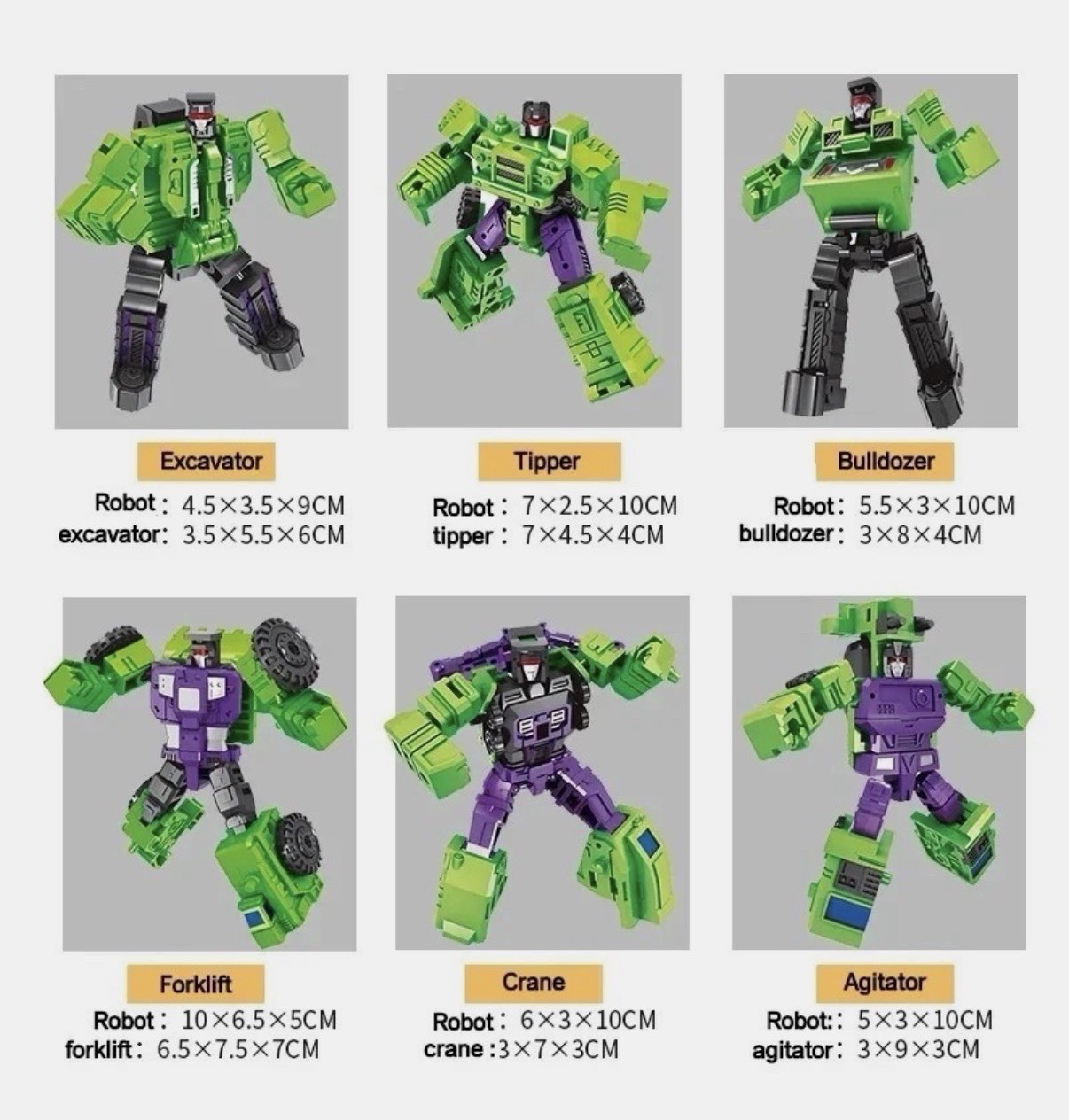 6 in 1 Mini Devastator Transform Model Mini Devastator