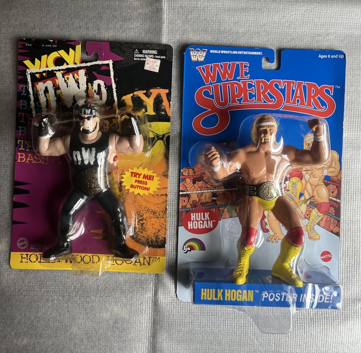 MATTEL LJN WWE SUPERSTARS HULK HOGAN BLUE CARD & TOYMAKERS NWO FIGURE NEW