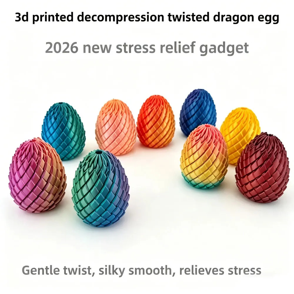 3D Printing Dragon Egg Stress Relief Model, Deformable Twist Egg, Creative Stres