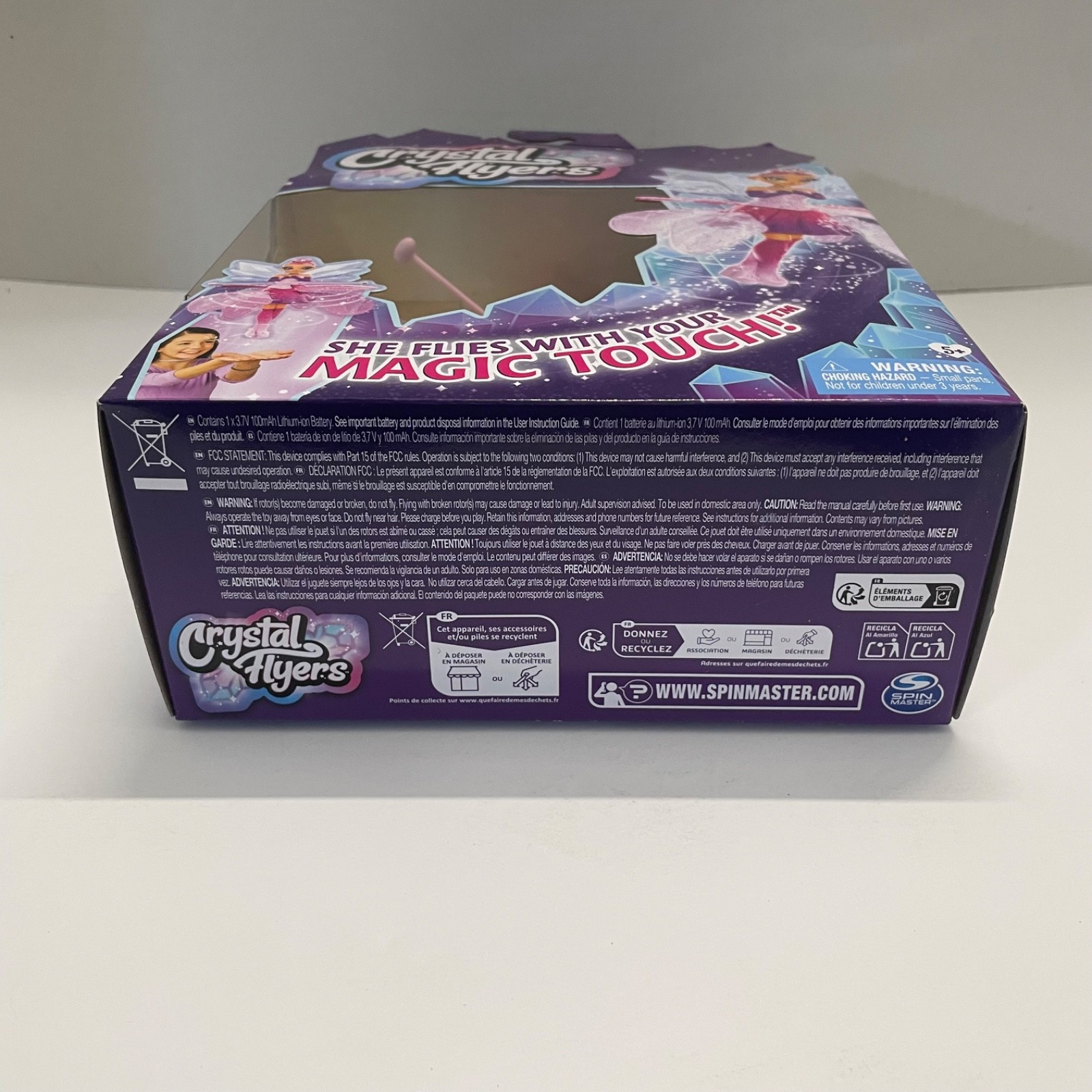 Crystal Flyers Interactive Flying Doll Magic Touch Figure Pink & Purple Sealed
