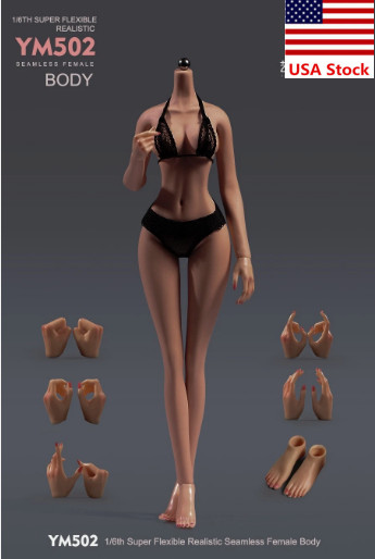 YM502 1/6 Female Suntan Skin Body Large Breast Thin Waist 12&Prime;Figure w/ Details